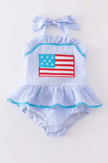 Patriotic Seersucker One-Piece