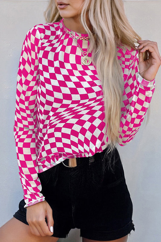 Checkered Mesh Top