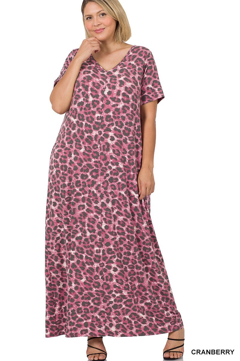 Leopard V-Neck Maxi