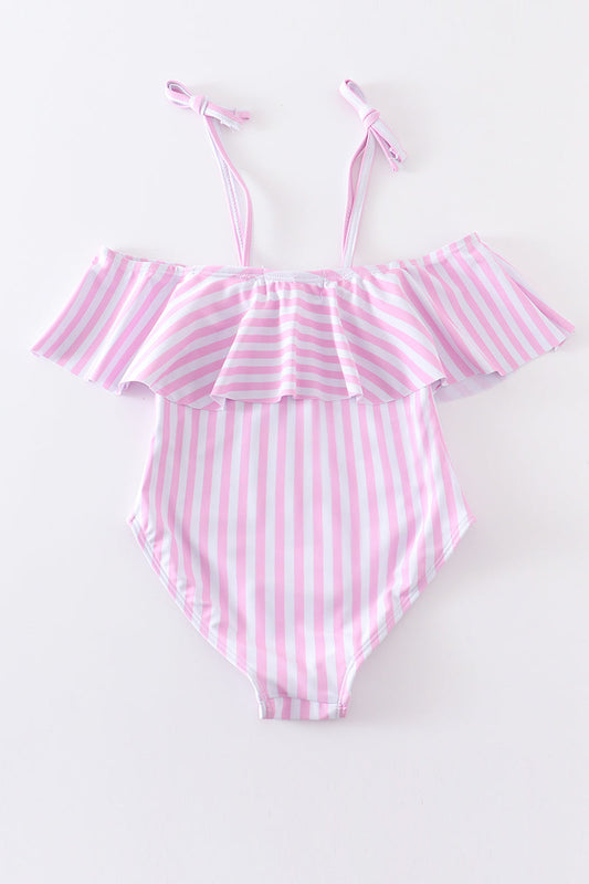 Pink Striped One-Piece